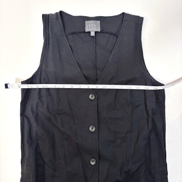 Leo & Sage Sleeveless Wide Leg Jumpsuit V Neck Black Pockets - Size Small - Picture 5 of 6